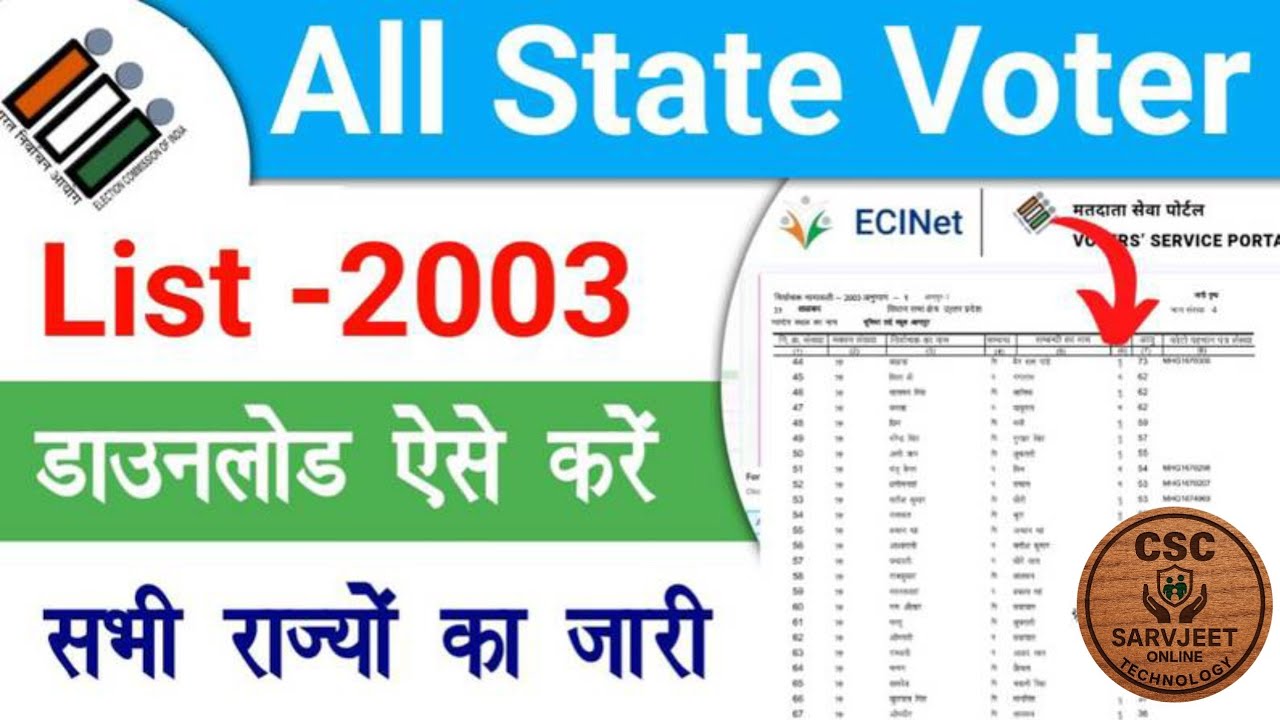 2003 Voter List Kaise Download Kare Online | Old Voter List Search 2003 | Full Process Hindi 💯