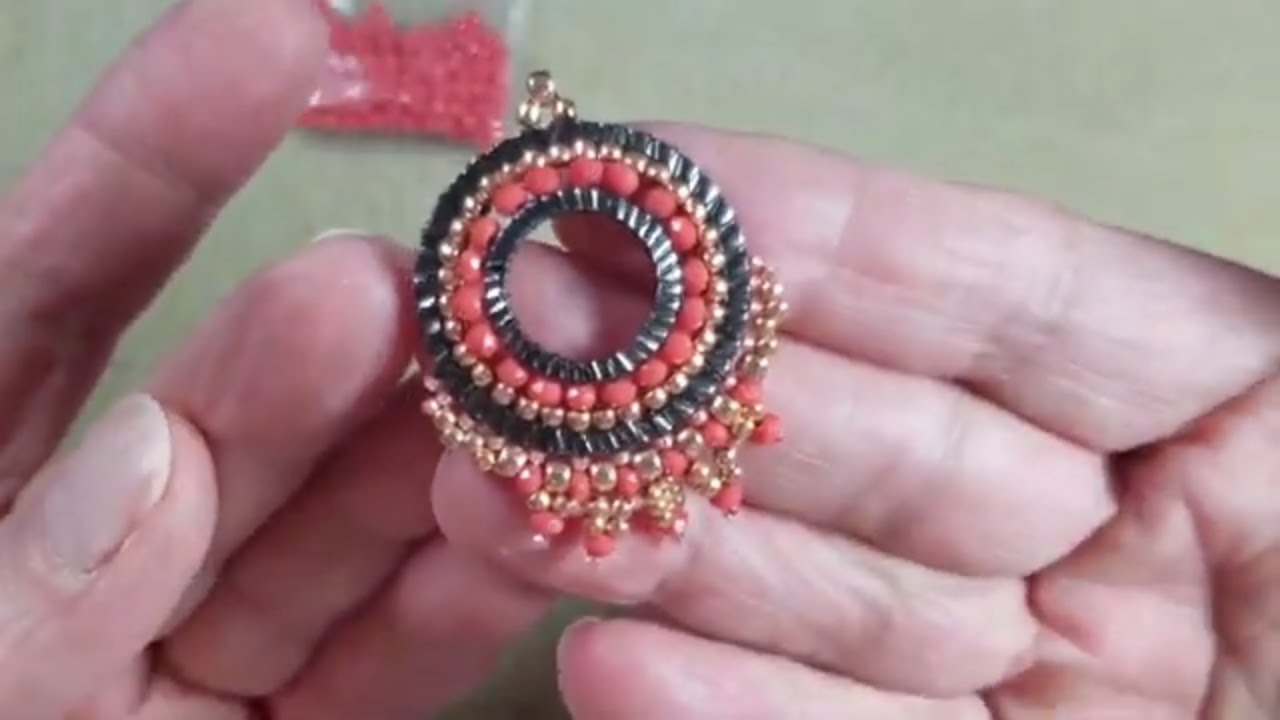 Coral Concentric Earrings Part 1 - Brick Stitch with Concentric Frames