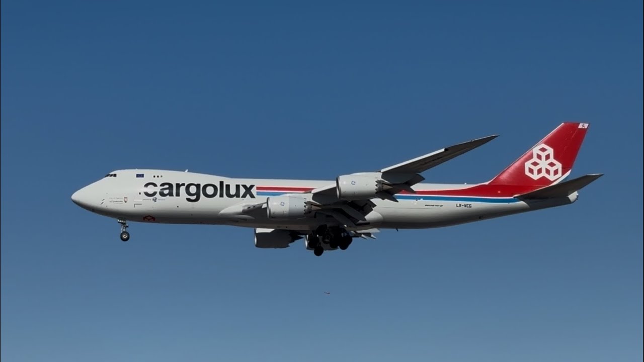 Cargolux Boeing 747-8R7F (LX-VCG) arrives in Las Vegas 