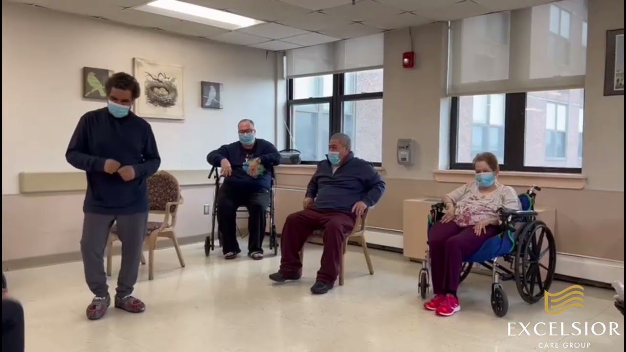 Nursing home residents morning exercise!