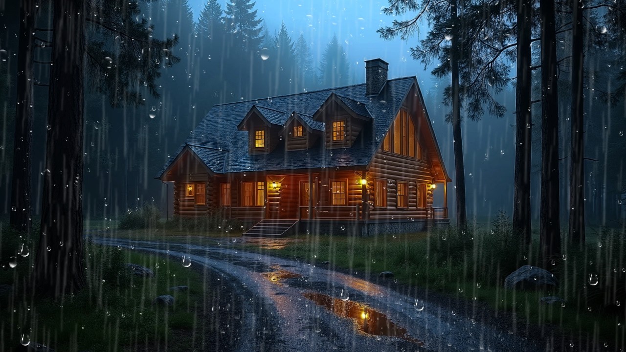 Goodbye Insomnia With Heavy Rain Sound for Sleeping - Rainfall for Insomnia Relief