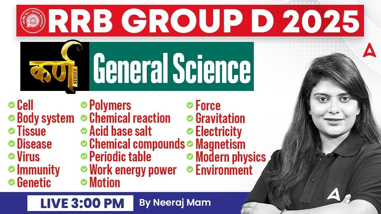 RRB Group D Science Classes 2025 | Group D Science Most Expected Questions | Science By Neeraj Mam