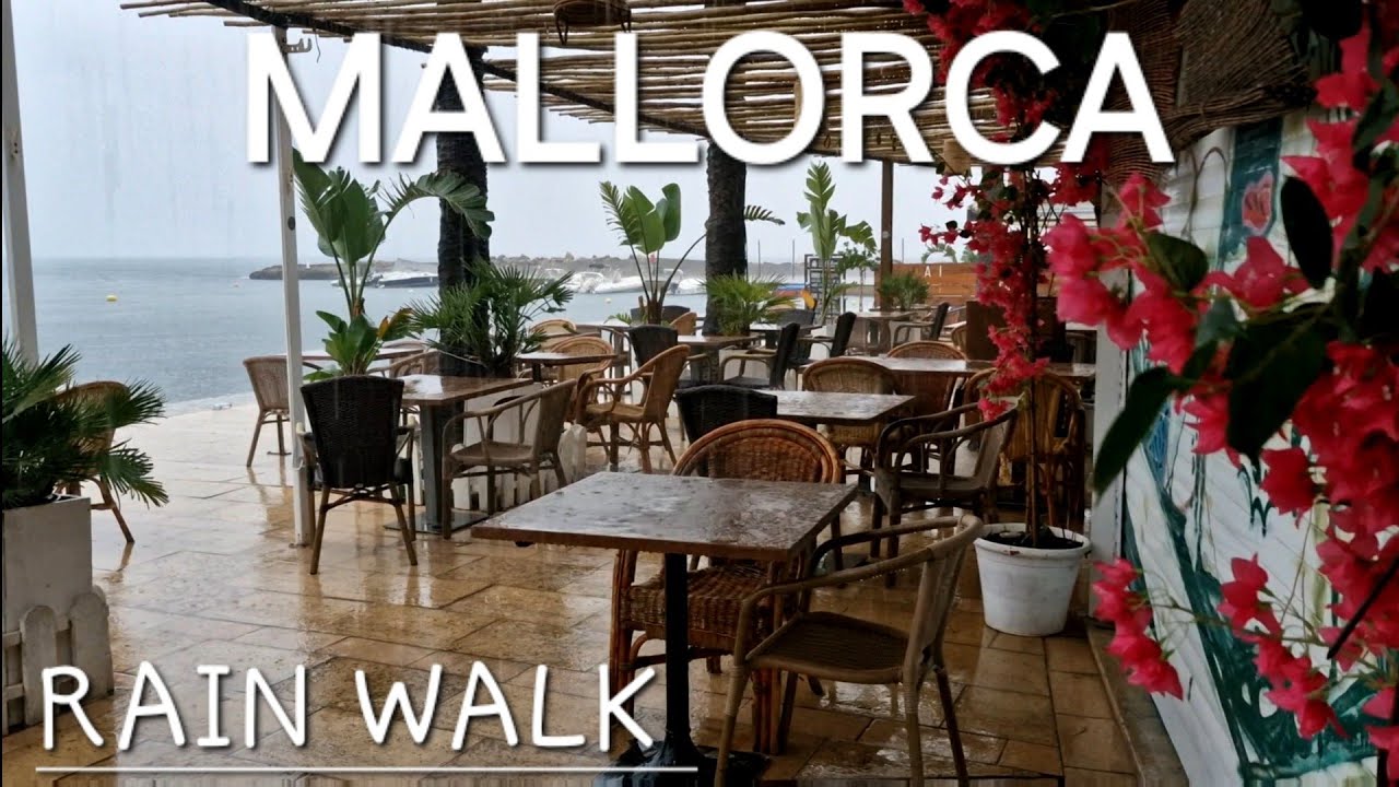 Walking through THUNDERSTORM in MALLORCA island ☔️ RAIN walk | Spain 2024