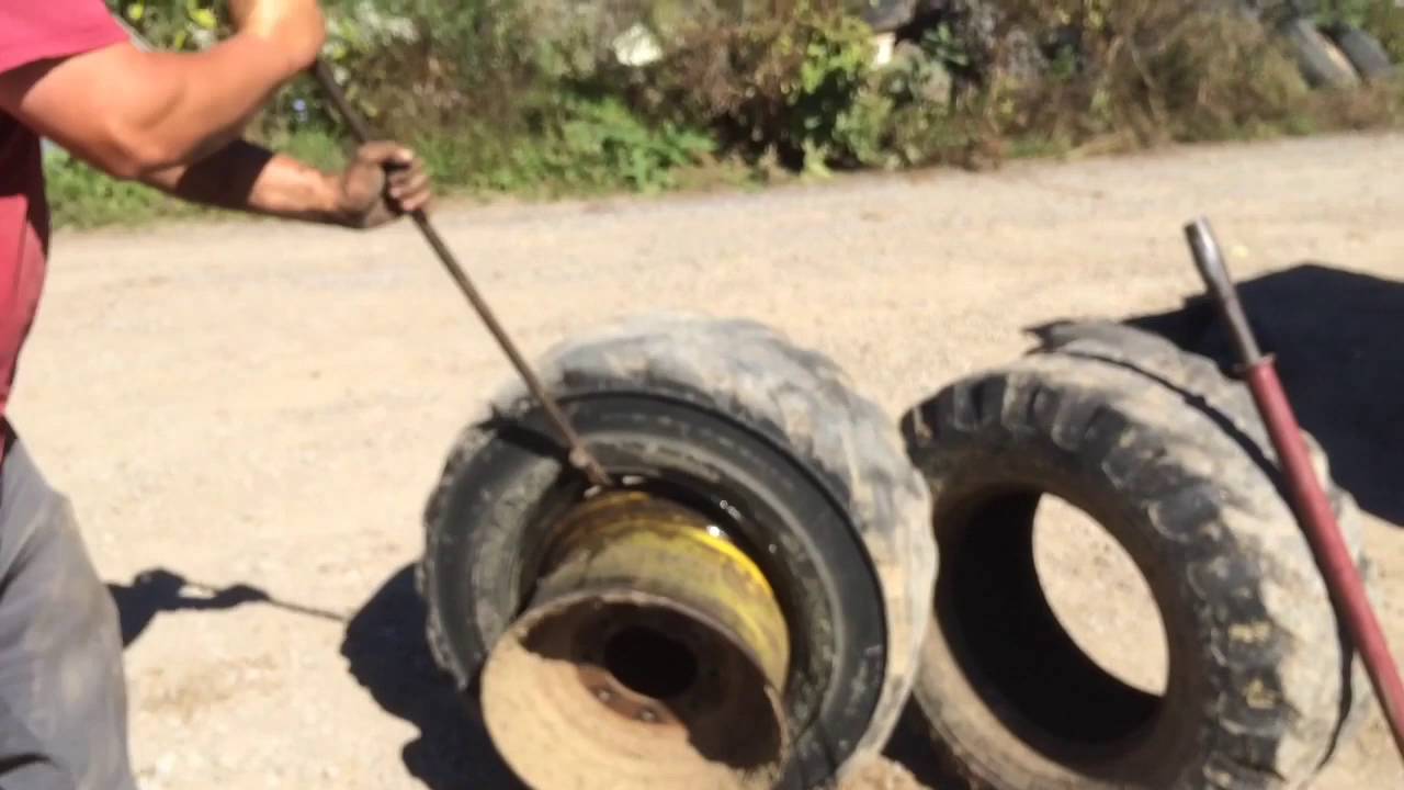 Putting new tires on the Skidsteer