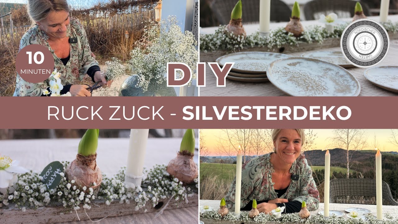 DIY - Die SCHÖNSTE SILVESTER-Tischdeko in 10 Minuten - HALTBAR & NATÜRLICH
