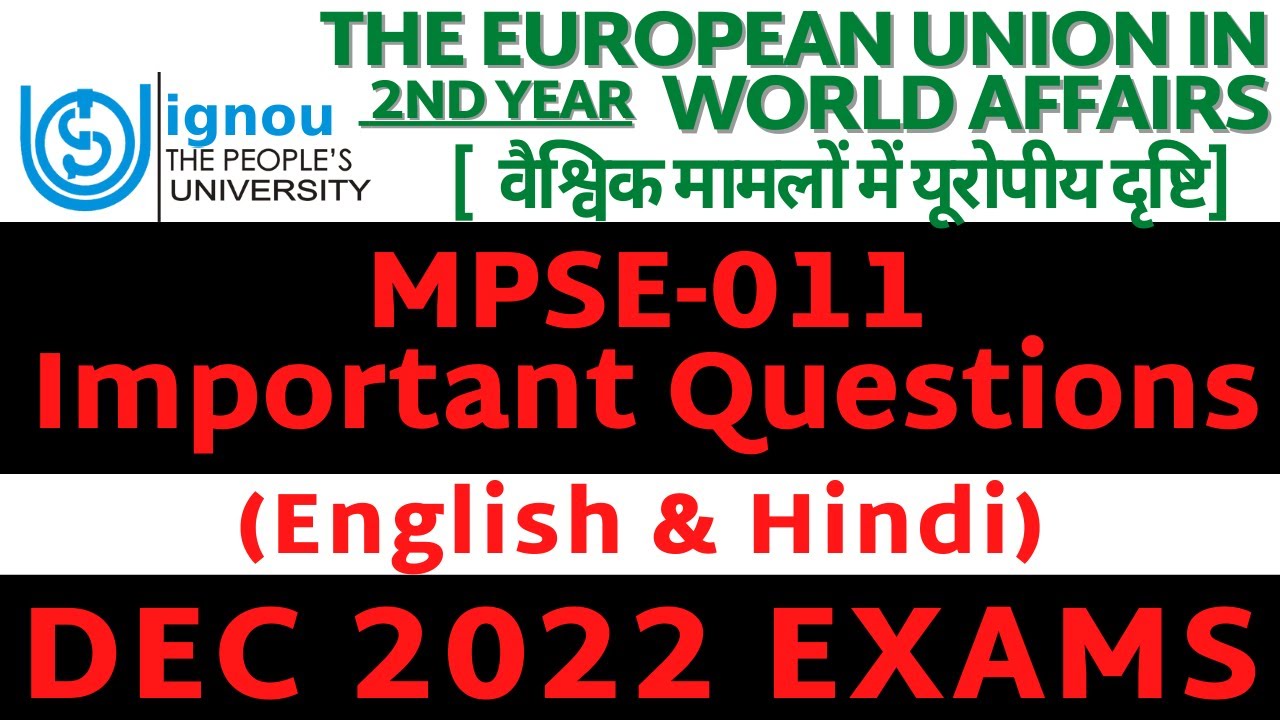 MPSE-011 Important Questions For December 2022 Exams | English & Hindi Medium | IGNOU | MPS |