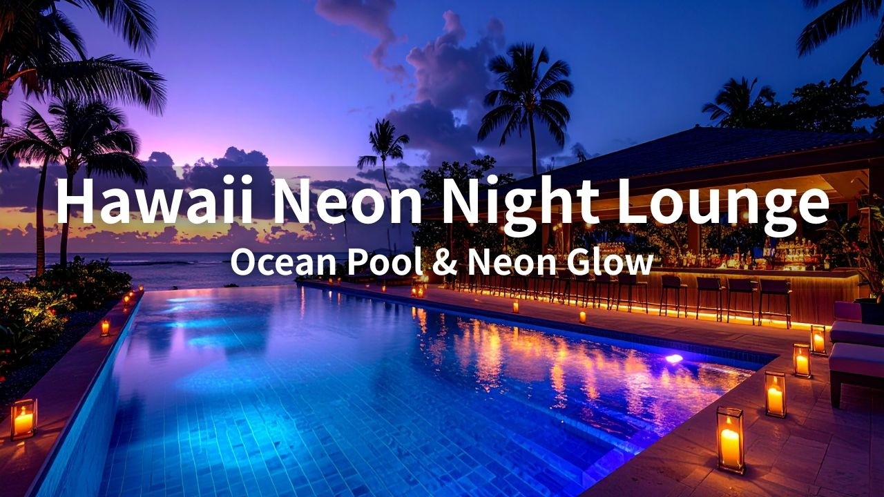 Hawaii Neon Night Lounge ✨ Ocean Pool & Neon Glow