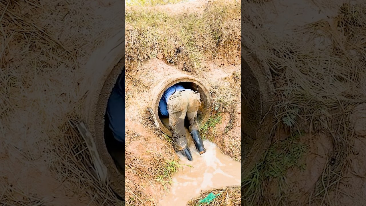 Flooded Field Saved by Massive Drain Cleanup #stormwaterdrain #farming #stormdrain #drainunclogger