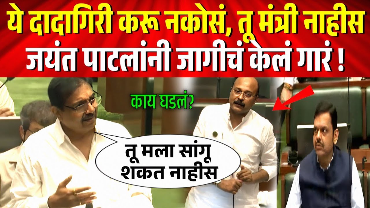 भर सभागृहात जयंत पाटलांनी भाजप आमदाराला जागीचं केलं गार ! काय घडलं? Jayant Patil vidhansabha session