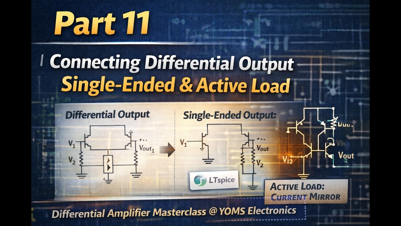 Active load on differential amplifiers or how to connected a differential output into a single ended