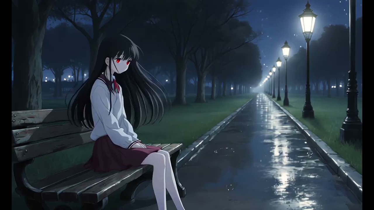 Sitting Alone at Night 🌃 Calm Anime Piano for Sleep