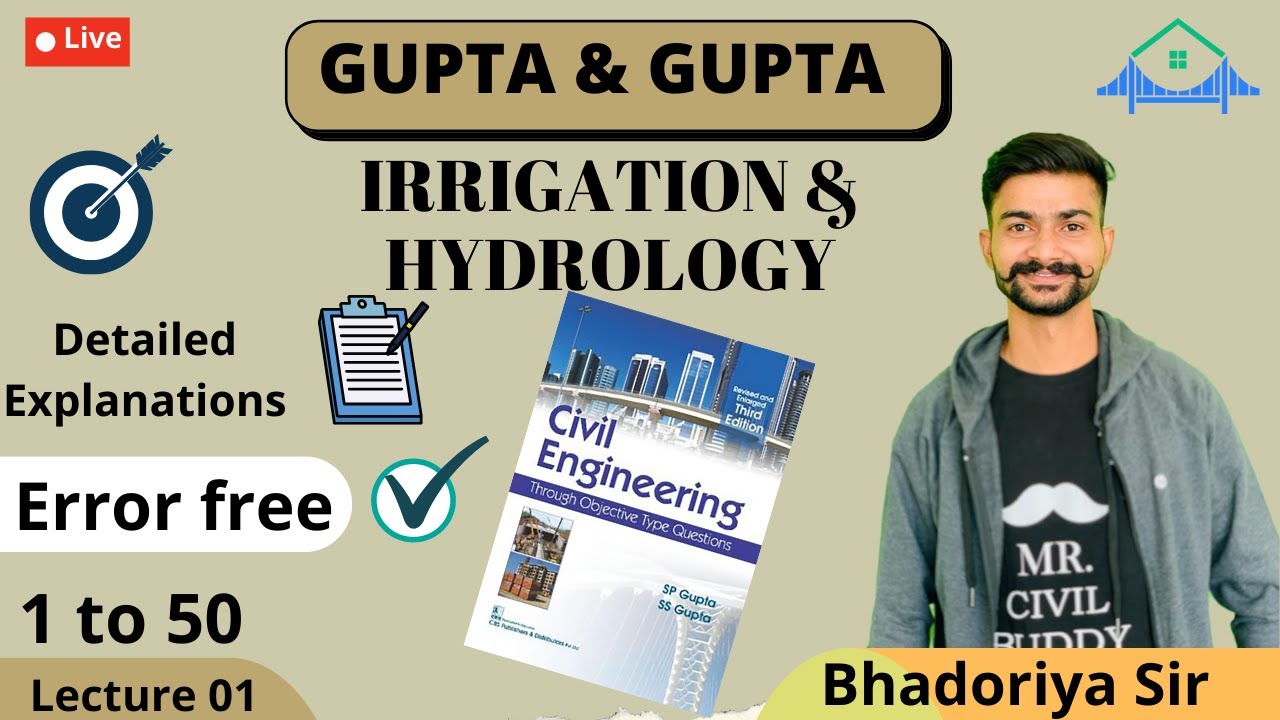 #1 Irrigation & HYDROLOGY GUPTA AND GUPTA Error-free Solution  DFCCIL SSC JE RSMSSB JE UPSSSC JE