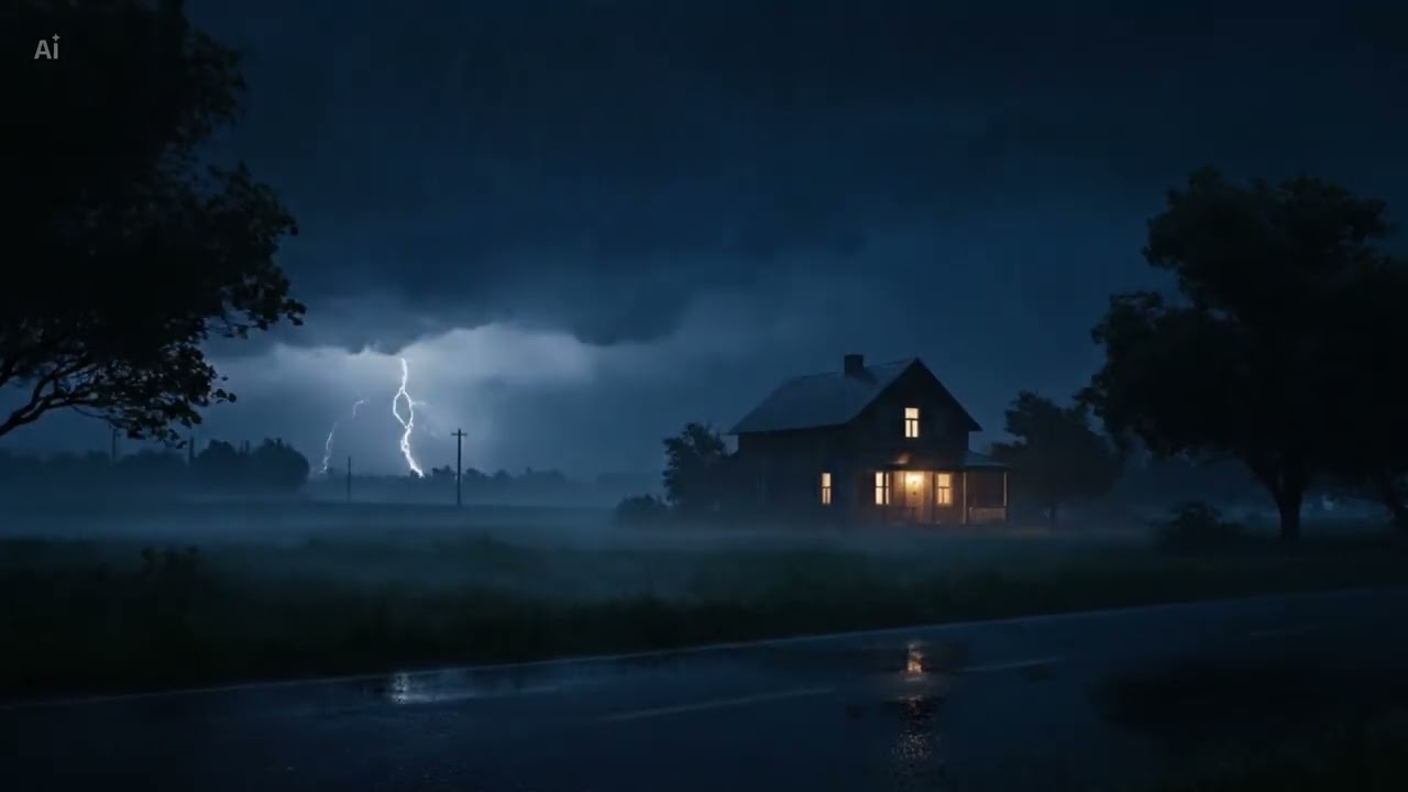 Black Screen Thunderstorm for Sleep 🌙 Heavy Rain & Thunder in the Dark (No Music)