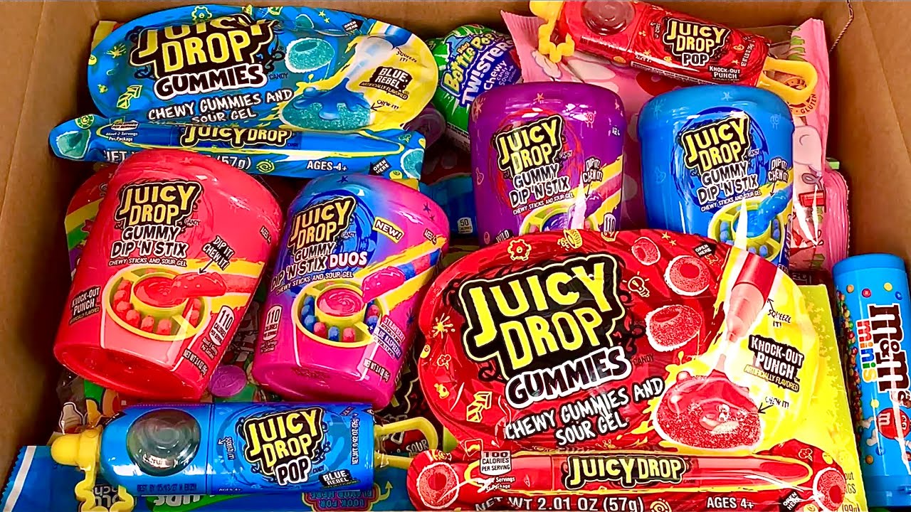 Unboxing Snack Box Satisfying ASMR Candy Jelly Gummy Food Challenge Mukbang
