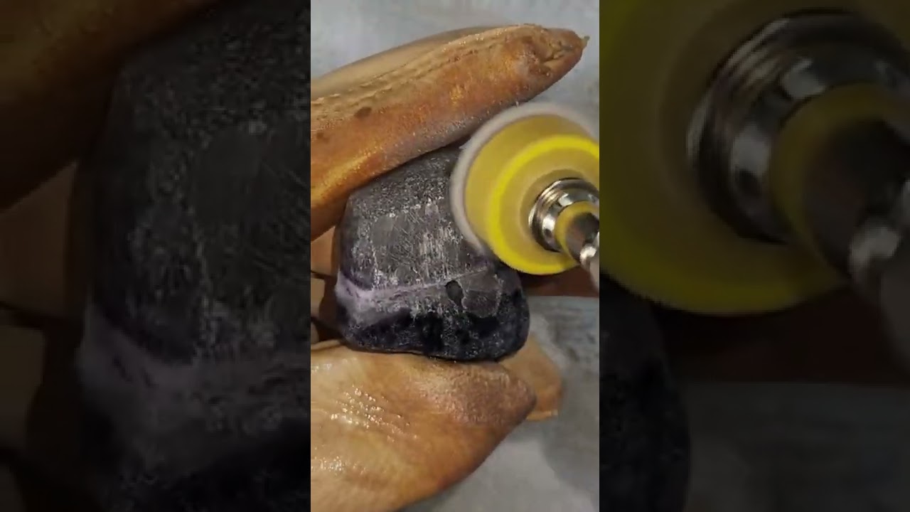 Dremel Polishing Beautiful Rainbow Fluorite