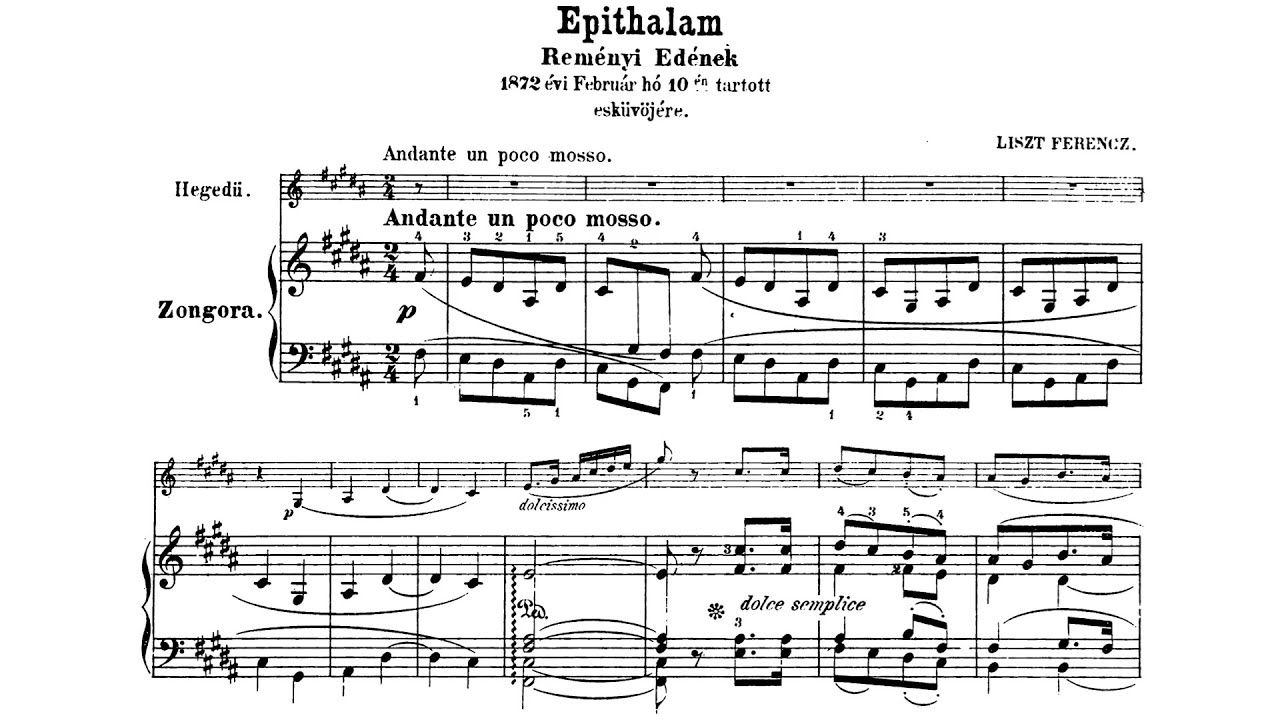 Epithalam S.129 - Franz Liszt (Score Video)