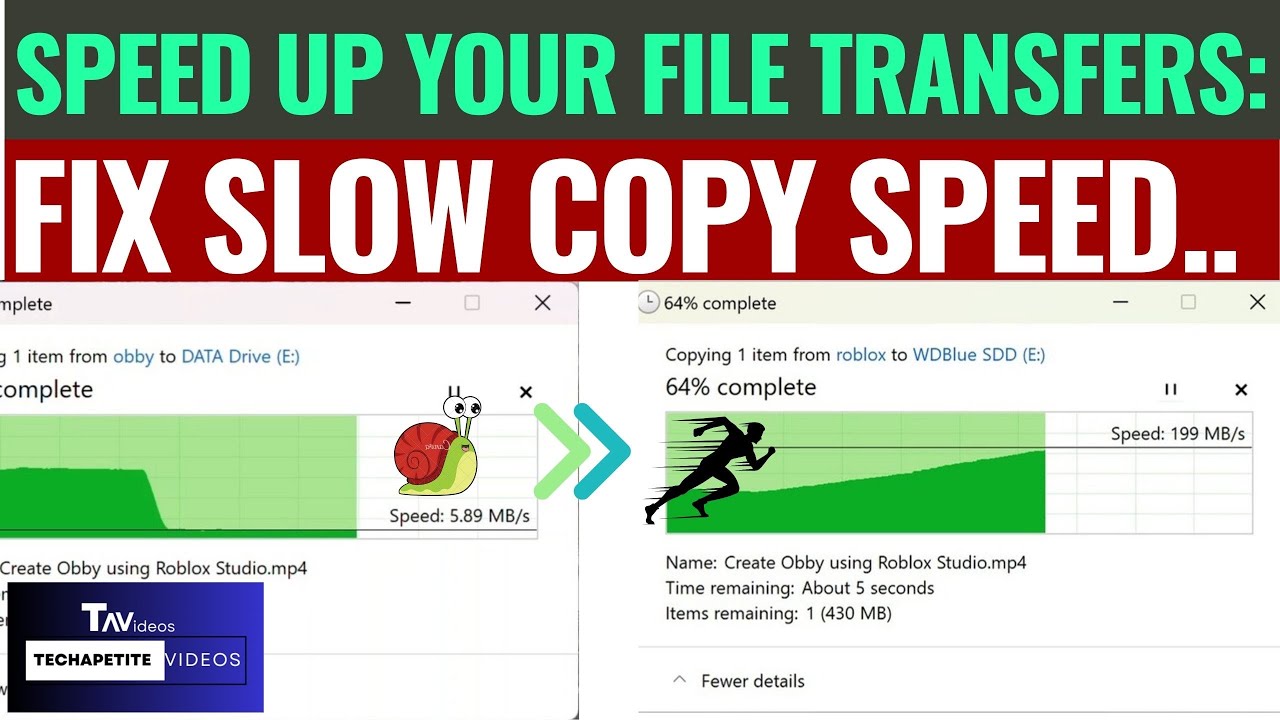 Quick Fixes for Slow or Zero File Transfer Speed to External Drives on Windows 11/10.