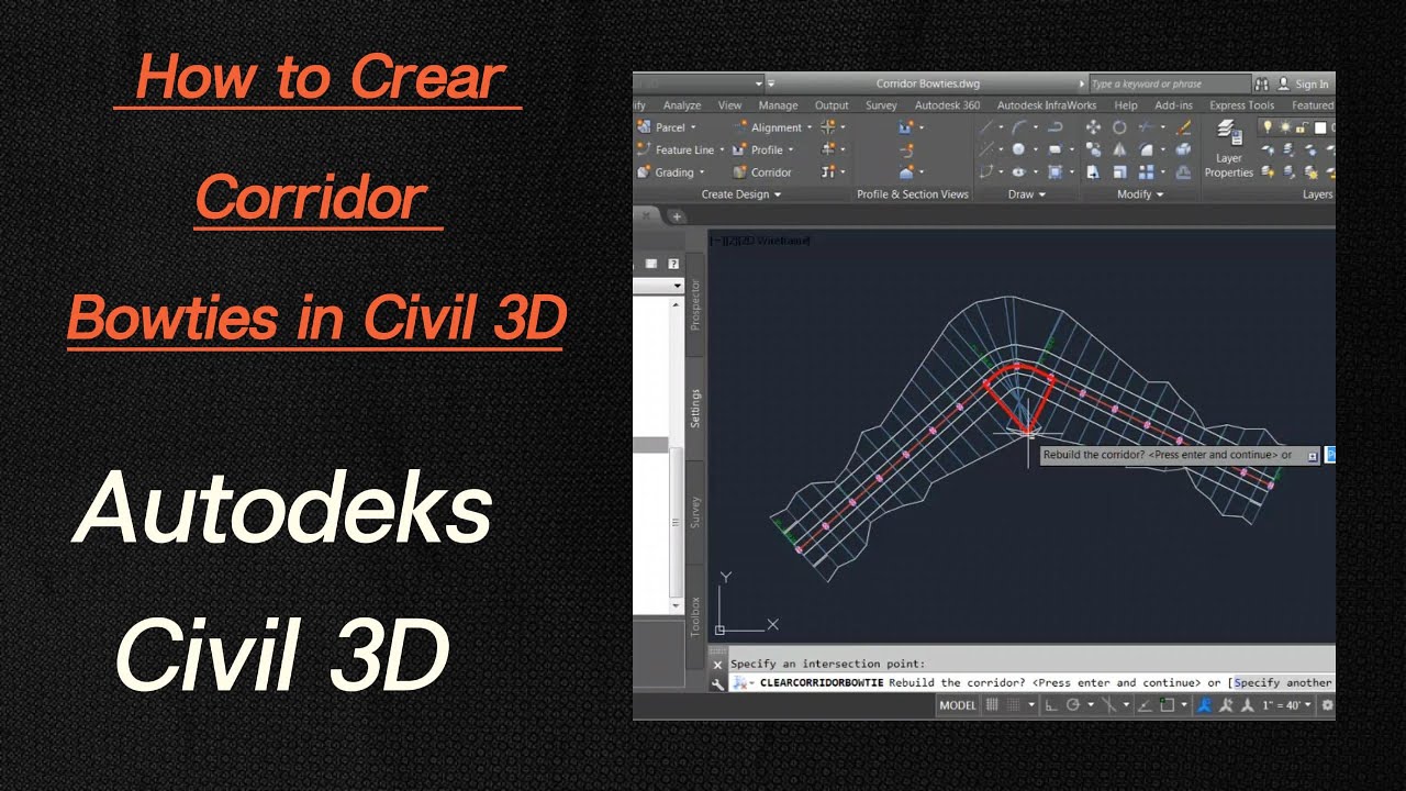 how to Clear Corridor Bowties in civil 3d #autocadcivil3d #autodeskcivil3d #civil3d