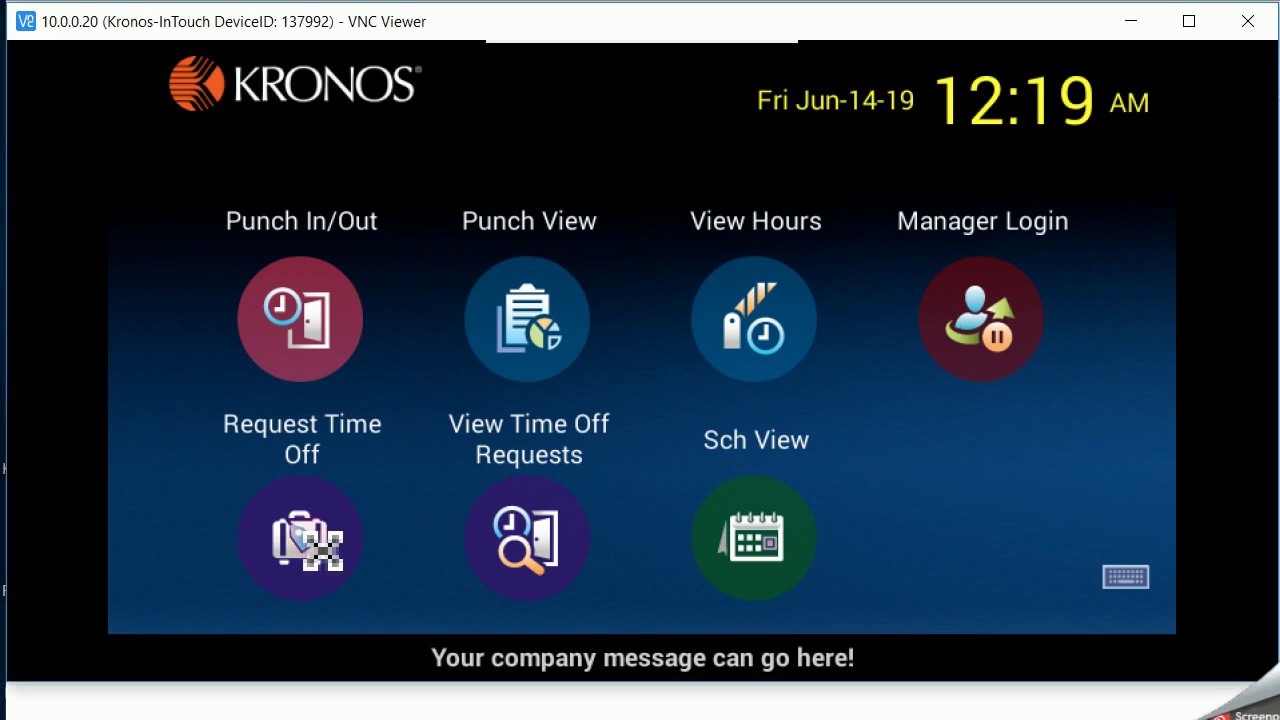 Request time off on a Kronos InTouch Clock