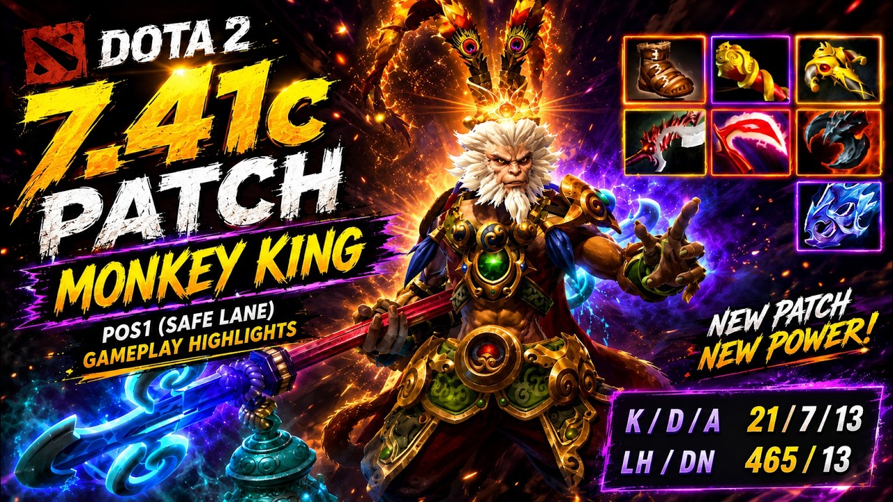 Monkey King POS1 Dota2 7.41c Game highlights