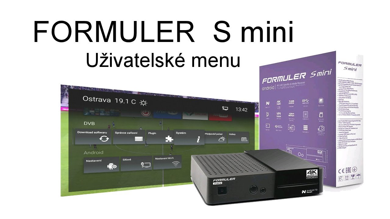Satelitní přijímač Formuler S mini - uživatelské menu