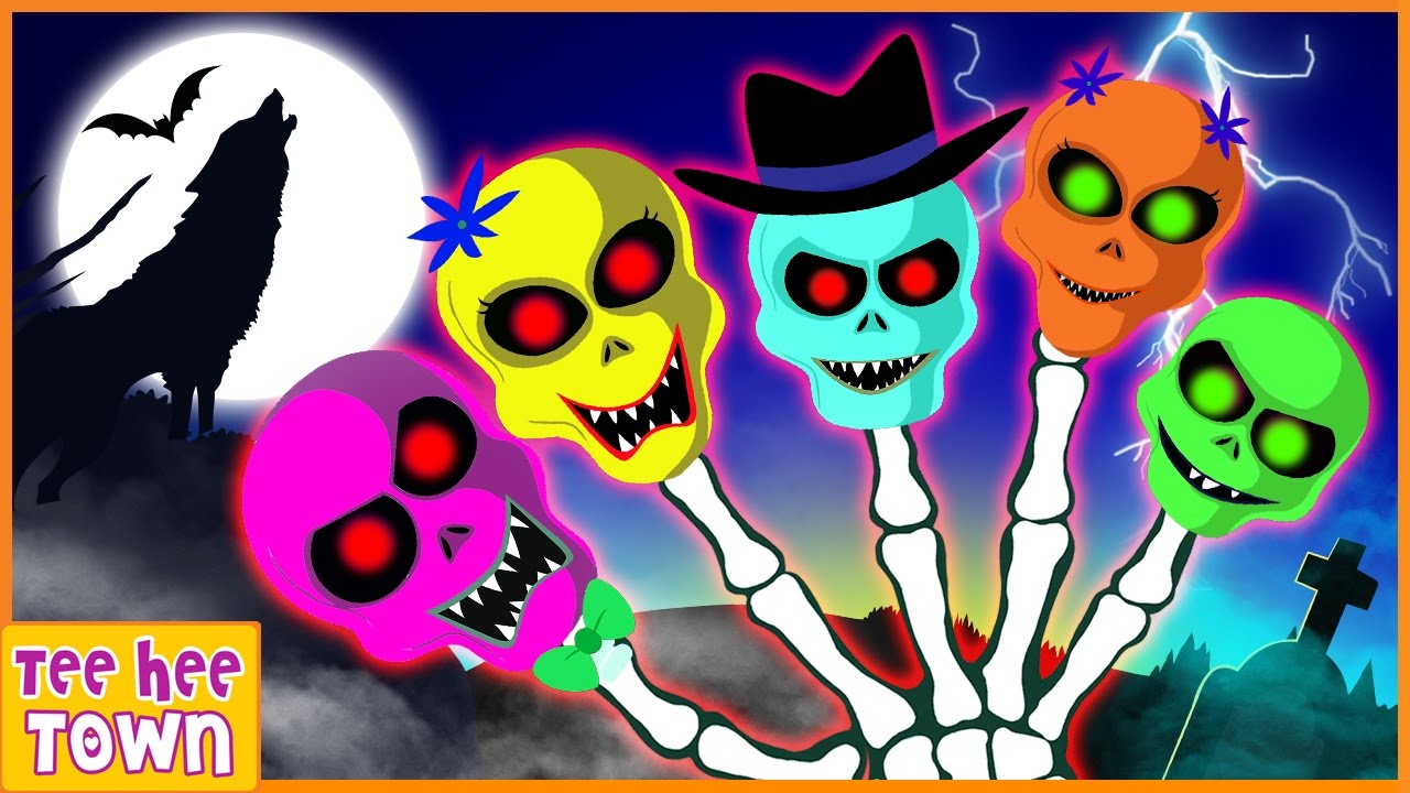Skeleton Finger Family Rhymes Part 2 | Scary Nursery Rhymes by Teehee Town