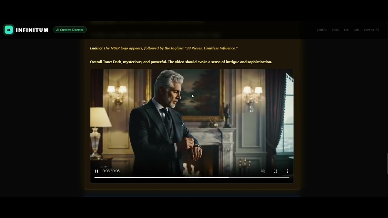 INFINITUM — AI Creative Storyteller Director. One Brief, A Complete Brand Campaign in Real Time