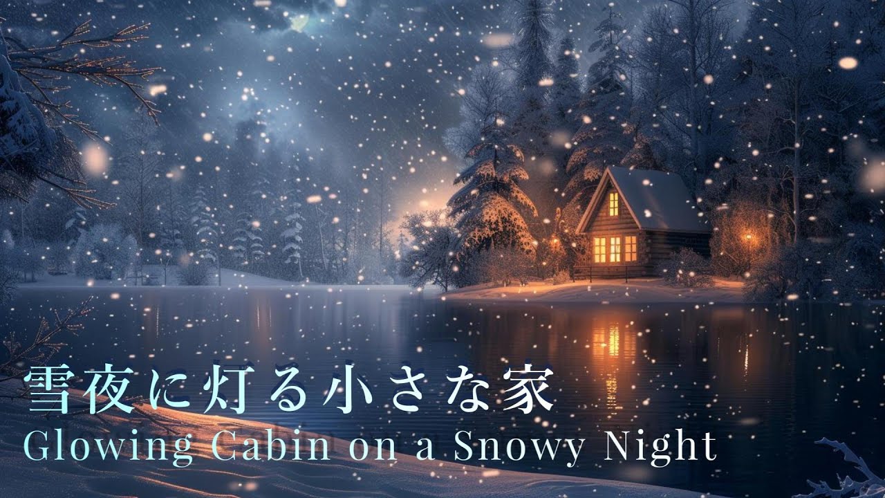 Glowing Cabin on a Snowy Night｜雪夜に灯る小さな家 | Relaxing Music for Sleep & Study