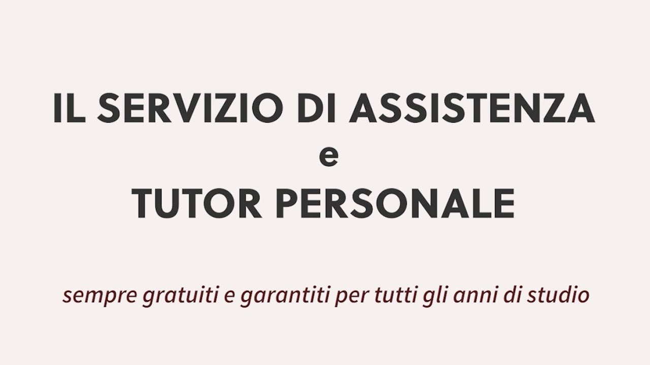 SERVIZIO DI ASSISTENZA E TUTOR PERSONALE