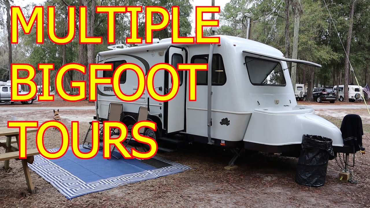 Bigfoot 21RB, Bigfoot 17, Bigfoot 21FB and Bigfoot 25RQ.  2019 Florida Egg Rally and S'More.