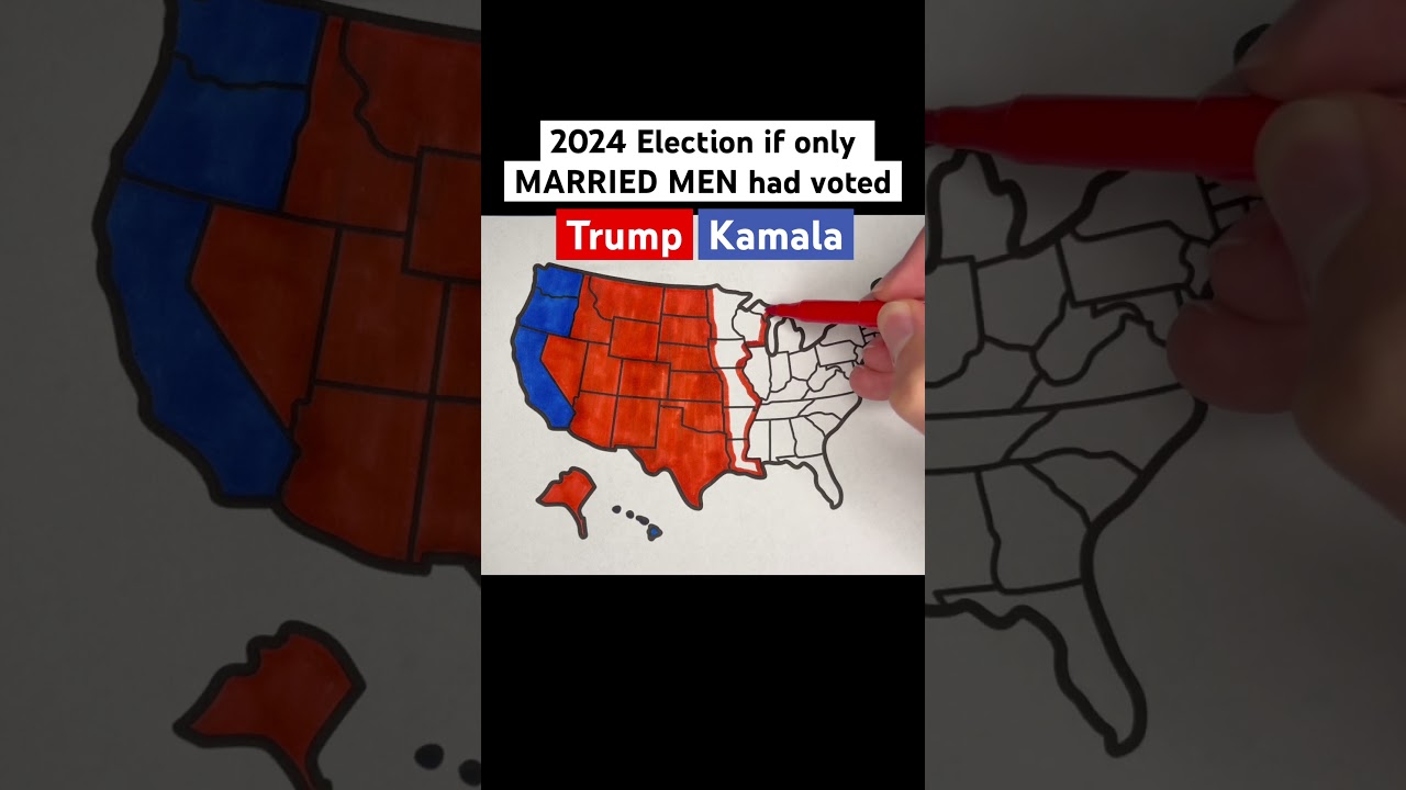 2024 Election if only MARRIED MEN had voted🇺🇸 #usa #unitedstates #map #geography #states #election