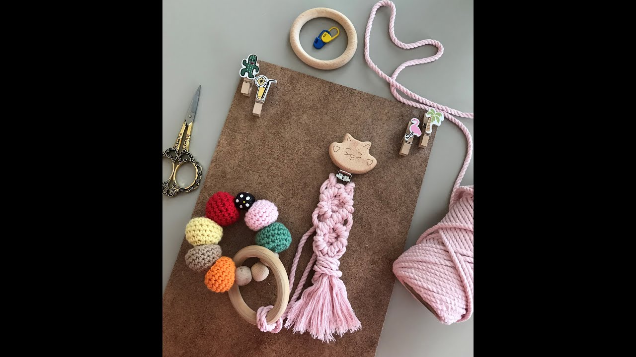 Makrome- Amigurumi emzik zinciri- diş kaşıyıcı yapımı #macrame#pacifier