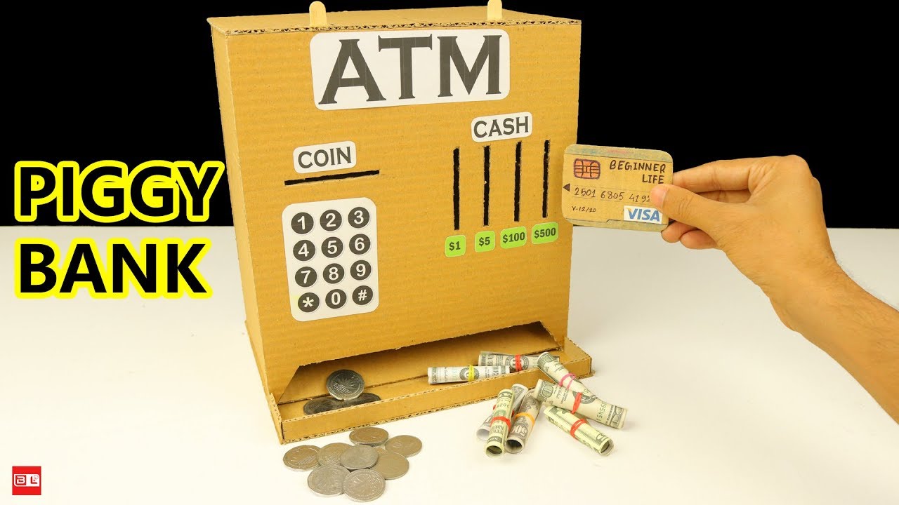 How to make a Simple ATM machine | Cardboard easy atm machine | Mini working Atm | ATM PIGGY