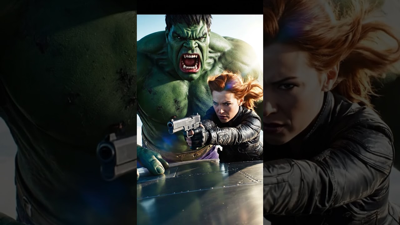 Realistic 8K HULK vs Scarlett Johansson Jet Battle | #Ai Marvel Cinematic