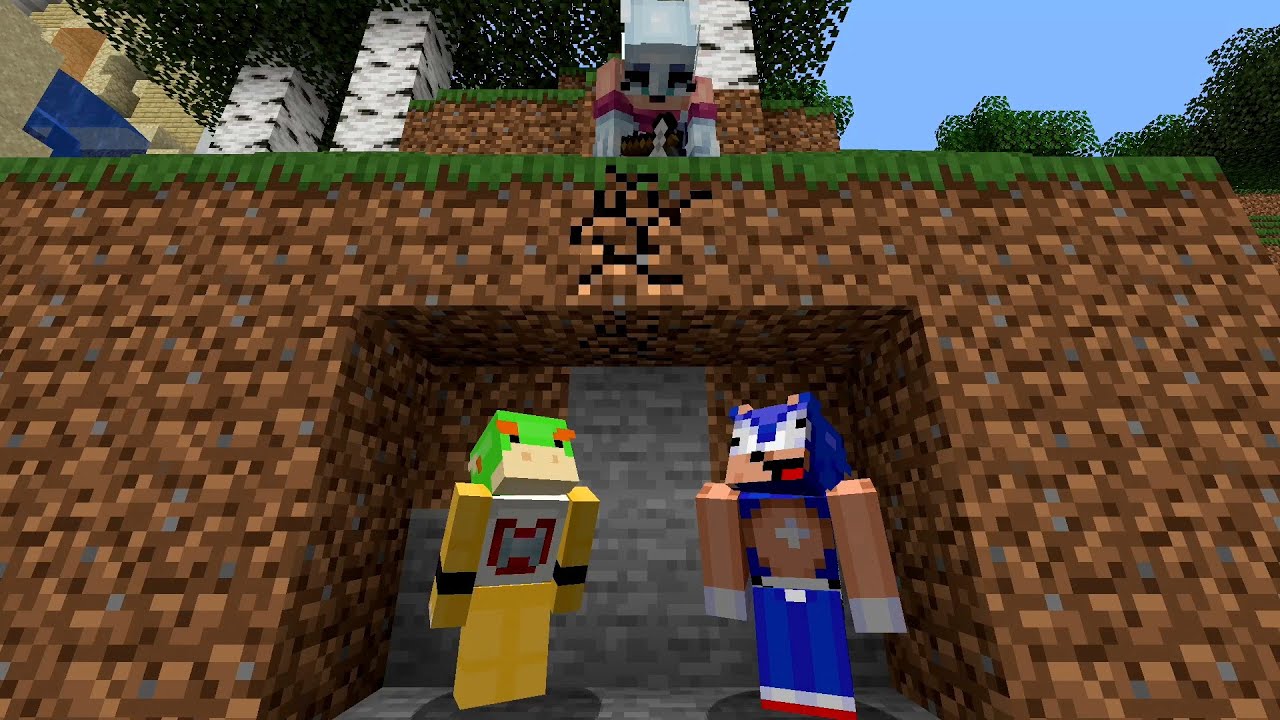 Minecraft Fun House - Baby Sonic's Minecraft Manhunt VS Hunter Rouge! [22]