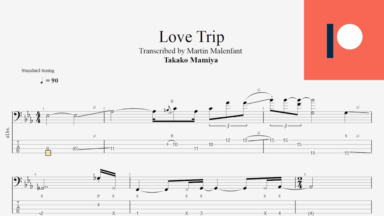 Takako Mamiya - Love Trip (bass tab)