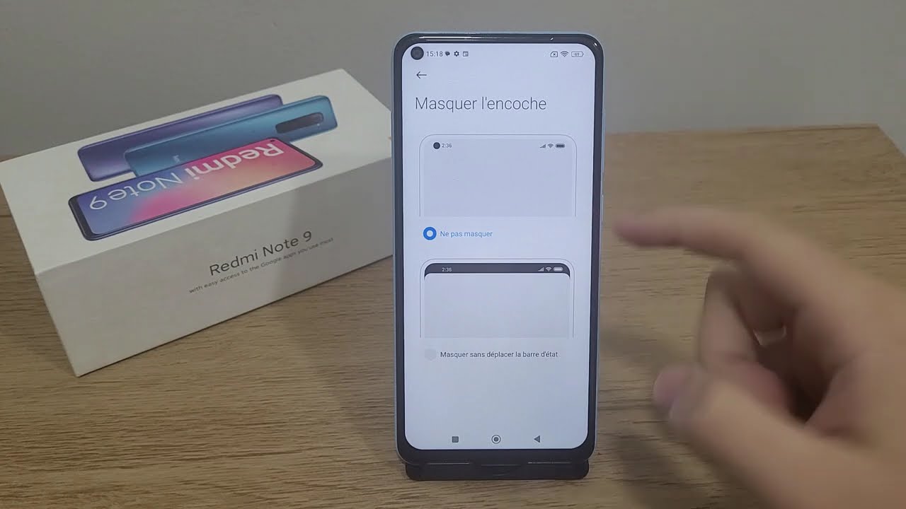 Comment masquer l'encoche sur Redmi Note 9, 9S, 9T, 9 Pro et 9 Pro Max