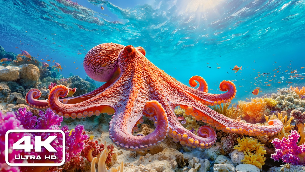Underwater Wonders 4K | Peaceful Relaxing Music - Dive Into a Vibrant World of Ocean Beauty