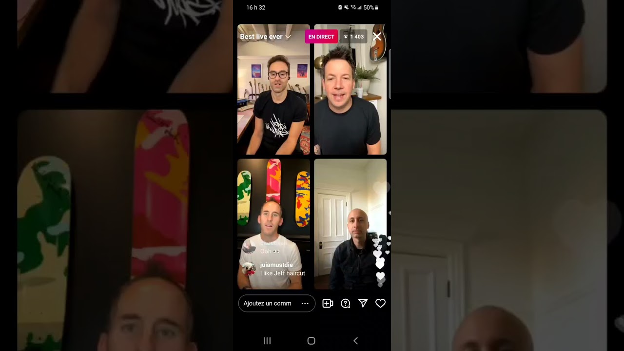Simple Plan live on Instagram ; November 5 ❤😁