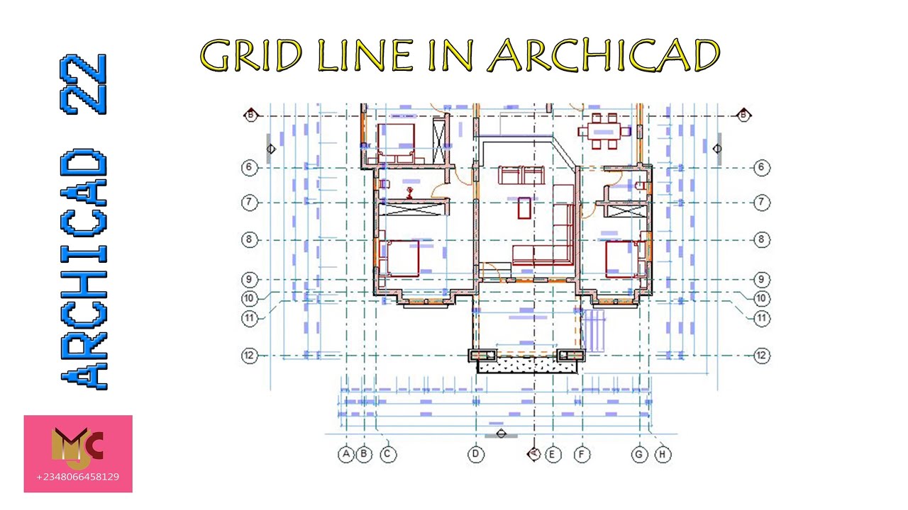 ARCHICAD GRID LINE IN ARCHICAD #gridline #archicad