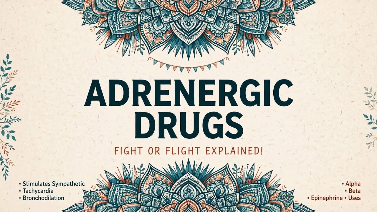 ADRENERGIC AGONISTS (SYMPATHOMIMETICS)#adrenergicagonists#sympathomimetics#pharmacology#cbdc