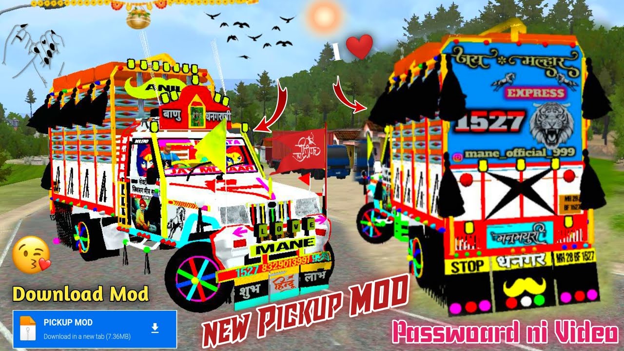 New Modified Bolero Pickup Mod Download | Mod For Bussid 💥#pickup #mod #bussid