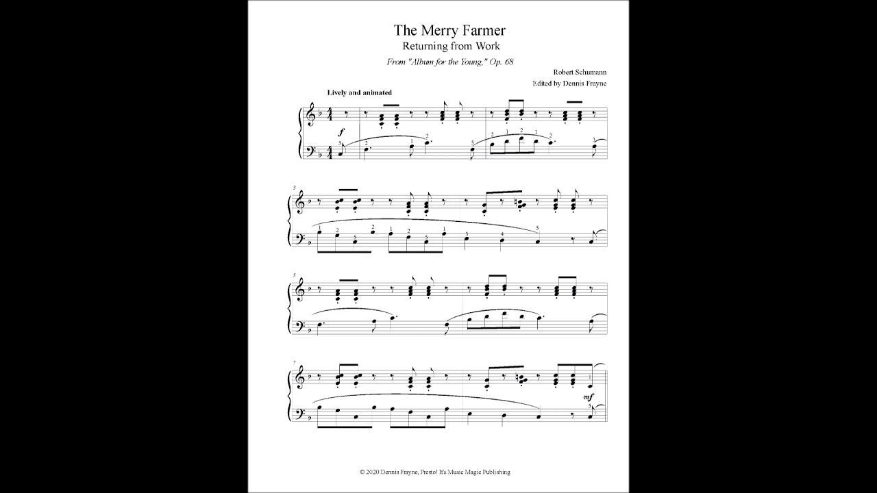The Merry Farmer, Returning from Work (The Happy Farmer), Op. 68 No. 10, by Robert Schumann