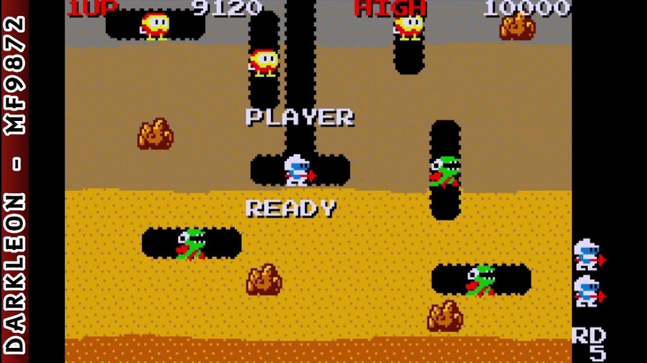 Game Boy Advance - Namco Museum - Dig Dug © 2001 Namco - Gameplay