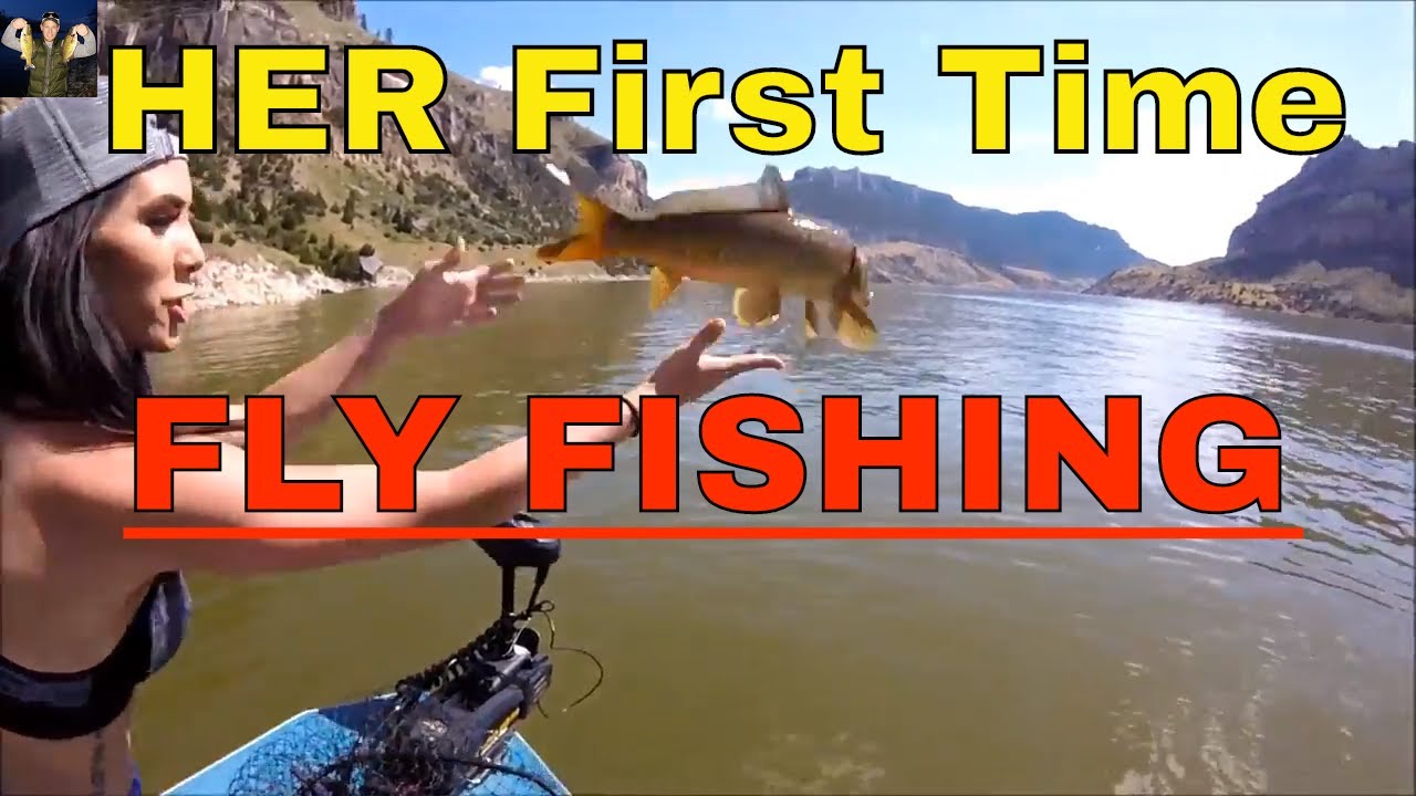 Her FIRST time Fly Fishing - DRY FLY Carp Fishing - Bighorn Reservoir