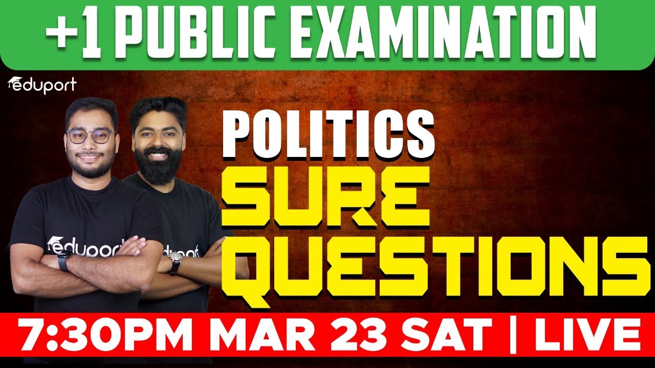 Plus One Political Science - Public Exam | Sure Questions | Eduport Commerce