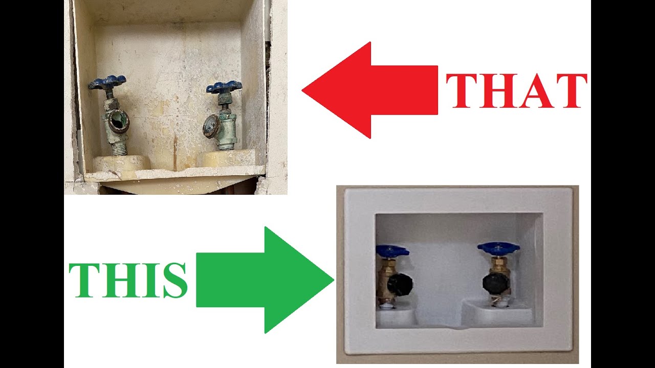 How to Replace Washing Machine Water Supply Valves...Solder or Sharkbite...Drywall or Access Panel
