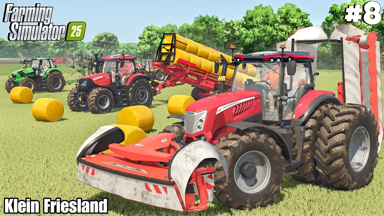 Grass Mowing, Windrowing & Baling in Fs25 | Klein Friesland | Farming Simulator 25