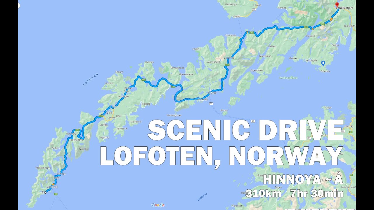 Scenic Drive Lofoten, Norway - From Hinnoya to Å