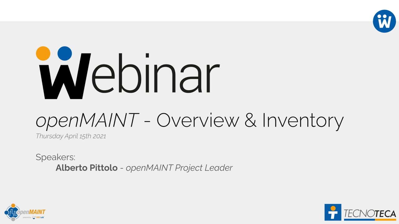 Webinar: openMaint overview